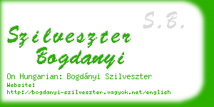 szilveszter bogdanyi business card