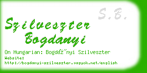 szilveszter bogdanyi business card